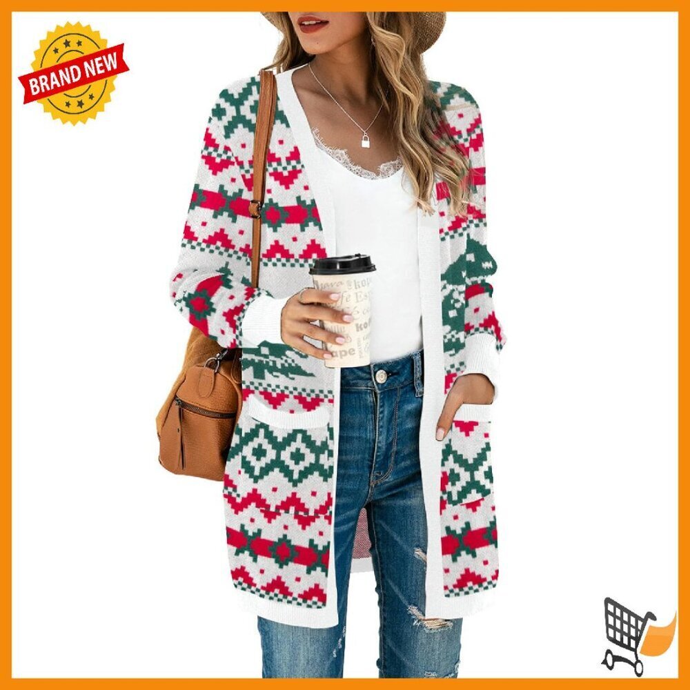 Oversized Kimono Cardigan with Pockets Soft Knit Long Sleeve Open Front